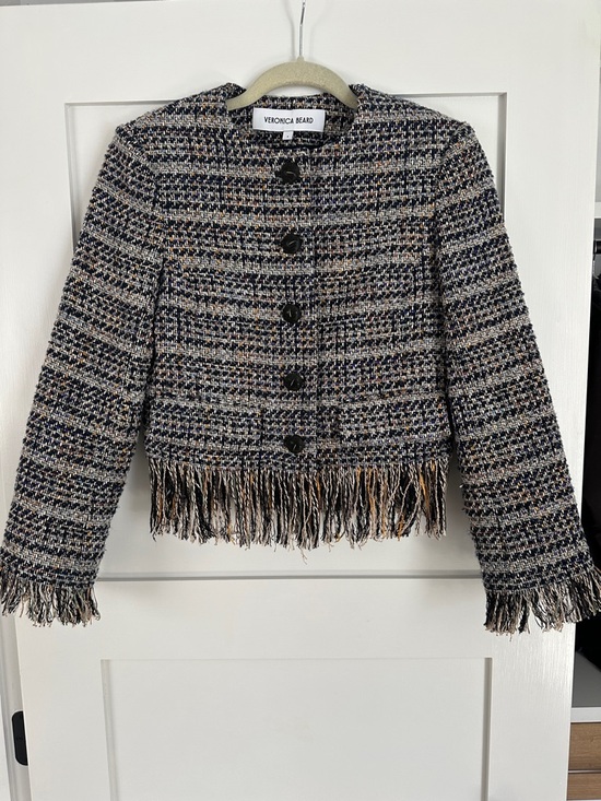 Veronica Beard Jackets & Blazers - Veronica Beard Lyons tweed fringe hem jacket